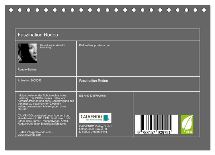 Produktbild: Faszination Rodeo (Tischkalender 2026 DIN A5 quer), CALVENDO Monatskalender