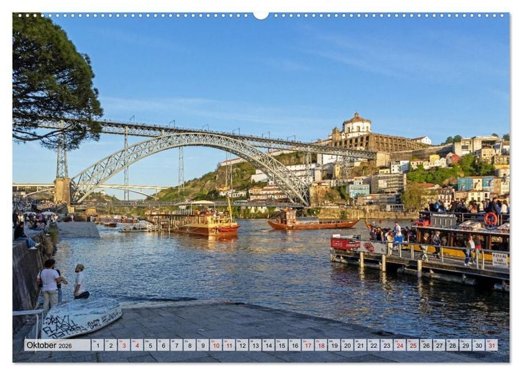 Produktbild: Portugal - Porto, Coimbra, Lissabon (hochwertiger Premium Wandkalender 2026 DIN A2 quer), Kunstdruck in Hochglanz