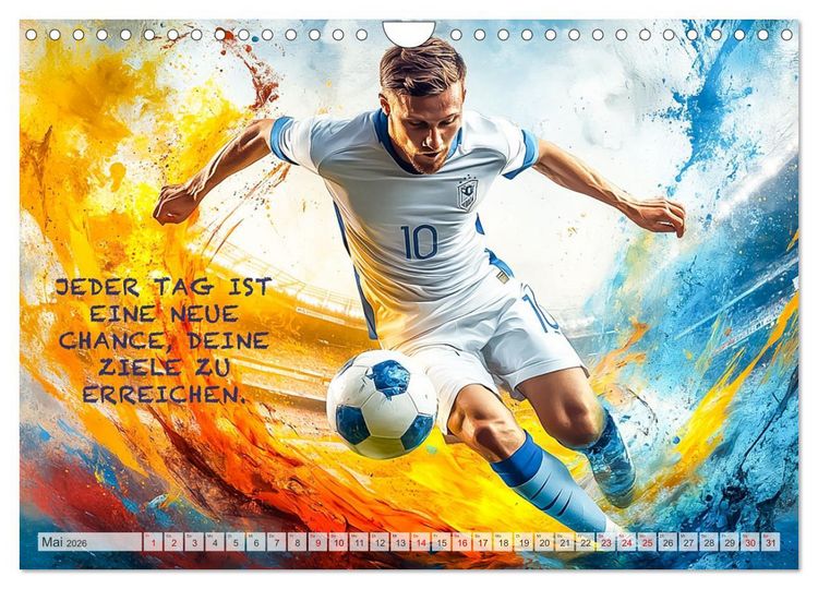 Produktbild: Fu&szlig;ball und Motivation (Wandkalender 2026 DIN A4 quer), CALVENDO Monatskalender