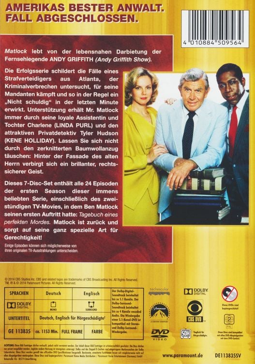 Produktbild: Matlock - Season 1 [7 DVDs]
