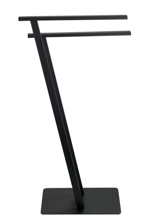 Produktbild: Handtuchst&auml;nder Mod. Lirio Schwarz matt, mit 2 Handtuchstangen