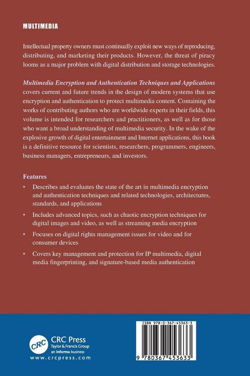Produktbild: Multimedia Encryption and Authentication Techniques and Applications