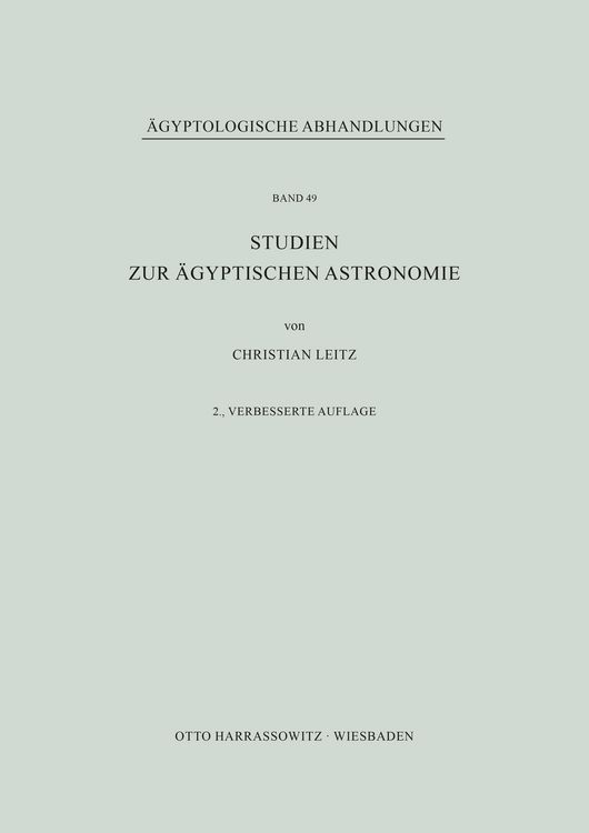 Produktbild: Studien zur &auml;gyptischen Astronomie