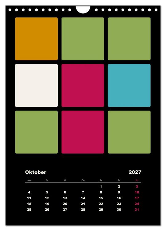 Produktbild: Fotokalender FARBFL&Auml;CHEN (Wandkalender 2027 DIN A4 hoch), CALVENDO Monatskalender