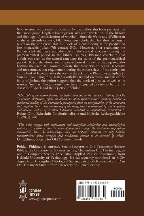 Produktbild: Central Sanctuary and Centralization of Worship in Ancient Israel