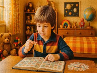 Produktbild: CALVENDO Puzzle Der kleine Briefmarkensammler | 1000 Teile Lege-Gr&ouml;&szlig;e 64x48cm Foto-Puzzle f&uuml;r gl&uuml;ckliche Stunden