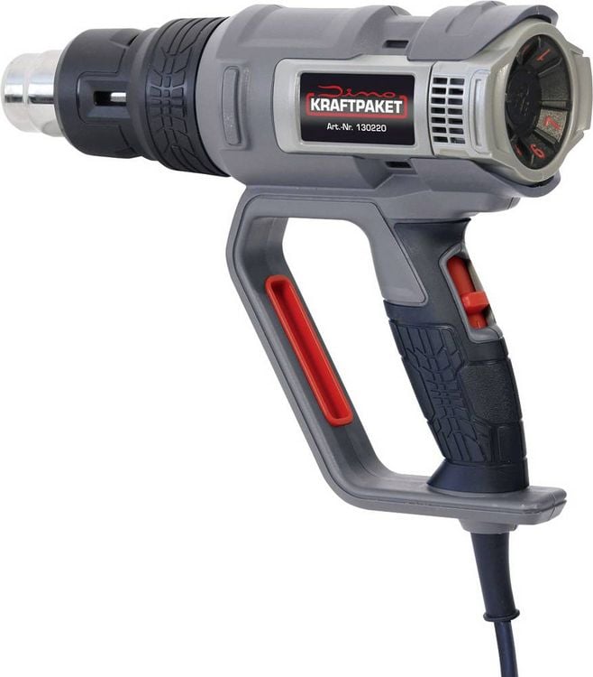Produktbild: Dino KRAFTPAKET 130220 KRAFTPAKET DIY 2000W 50-600&deg;C Hei&szlig;luftgebl&auml;se inkl. Tasche, mit Zubeh&ouml;r, inkl. Gebl&auml;seaufsatz 2000 W