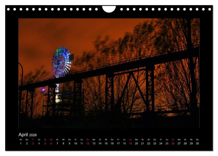 Produktbild: Extraschicht im Ruhrgebiet - Nachts ist es nicht dunkel! (Wandkalender 2026 DIN A4 quer), CALVENDO Monatskalender