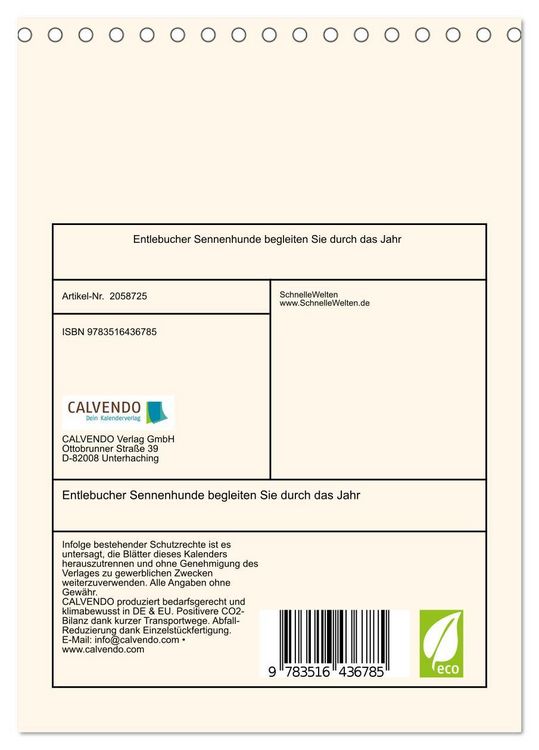 Produktbild: Entlebucher Sennenhunde begleiten Sie durch das Jahr (Tischkalender 2026 DIN A5 hoch), CALVENDO Monatskalender
