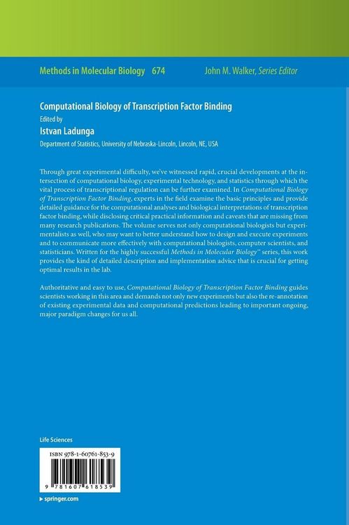 Produktbild: Computational Biology of Transcription Factor Binding