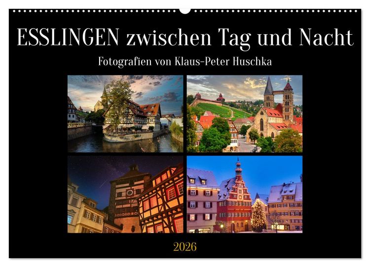 Produktbild: Esslingen zwischen Tag und Nacht (Wandkalender 2026 DIN A2 quer), CALVENDO Monatskalender