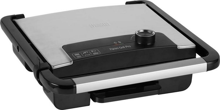Produktbild: Princess 01.112425.01.001 Elektro Panini Grill Antihaftbeschichtung, Kontrollleuchte, klappbar Schwarz