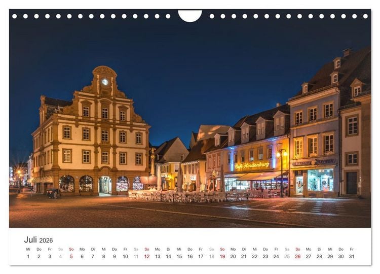 Produktbild: D&auml;mmerung in der Metropolregion Rhein-Neckar (Wandkalender 2026 DIN A4 quer), CALVENDO Monatskalender