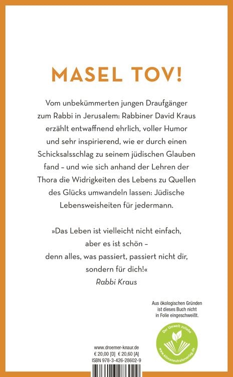 Produktbild: Der fr&ouml;hliche Rabbi und die verschlungenen Wege zum Gl&uuml;ck