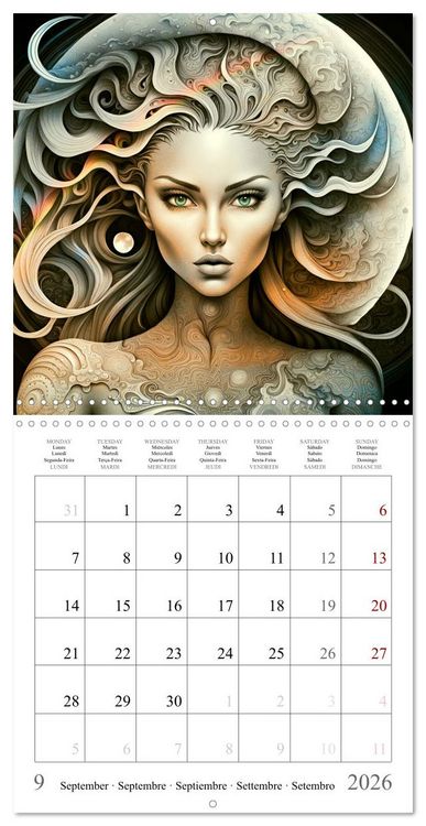 Produktbild: Cosmic sorceresses (Wall Calendar 2026 12 &times; 12 Inch) CALVENDO 12 Month Wall Calendar
