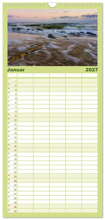Produktbild: Familienplaner 2027 - Usedom - Deutscher Inseltraum mit 5 Spalten (Wandkalender, 21 x 45 cm) CALVENDO