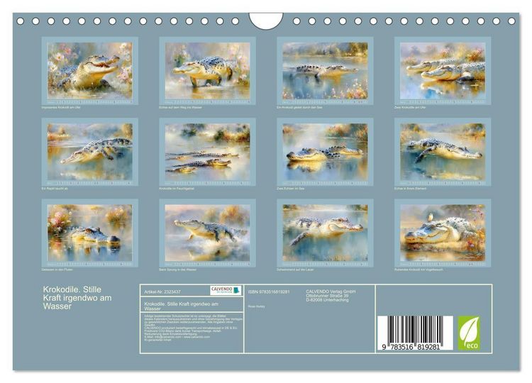 Produktbild: Krokodile. Stille Kraft irgendwo am Wasser (Wandkalender 2027 DIN A4 quer), CALVENDO Monatskalender