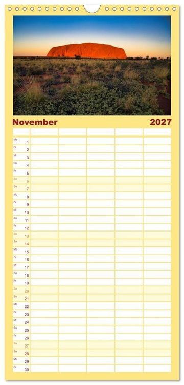 Produktbild: Familienplaner 2027 - Roadtrip durchs Outback &ndash; Australiens wilde Seele mit 5 Spalten (Wandkalender, 21 x 45 cm) CALVENDO