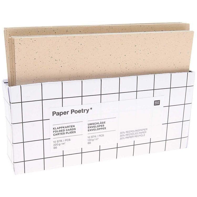 Produktbild: Kartenset B6, Recyclingpapier cappuccino, MIX