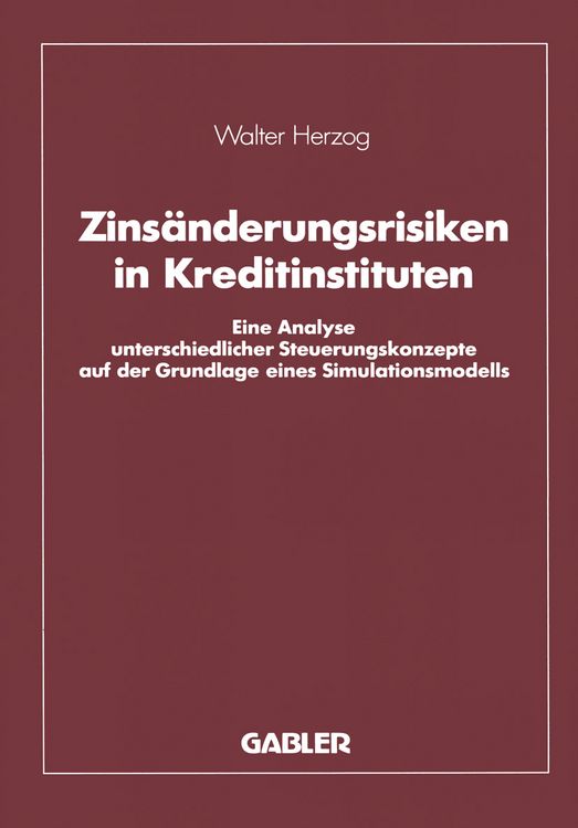 Produktbild: Zins&auml;nderungsrisiken in Kreditinstituten