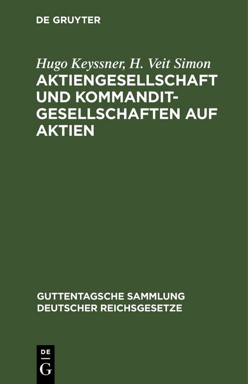 Produktbild: Aktiengesellschaft und Kommanditgesellschaften auf Aktien