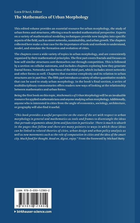 Produktbild: The Mathematics of Urban Morphology