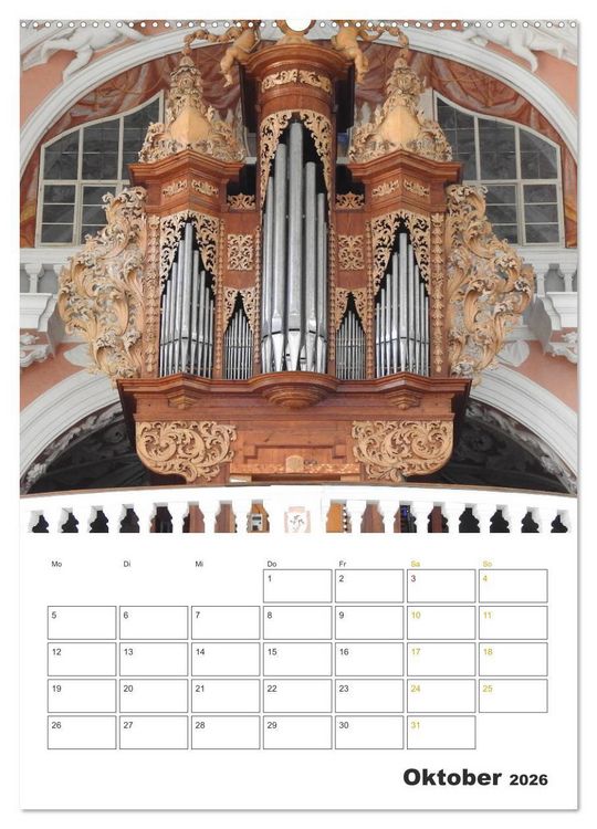 Produktbild: Orgeln zum Verlieben! (Wandkalender 2026 DIN A2 hoch), CALVENDO Monatskalender