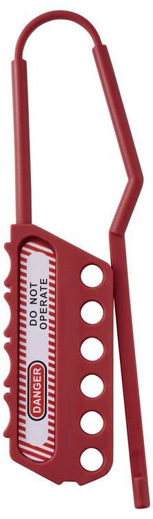 Produktbild: Sygonix SY-6872556 Sicherungshaspe 6-fach 193x42mm Kunststoff Polyamid Rot 1St.