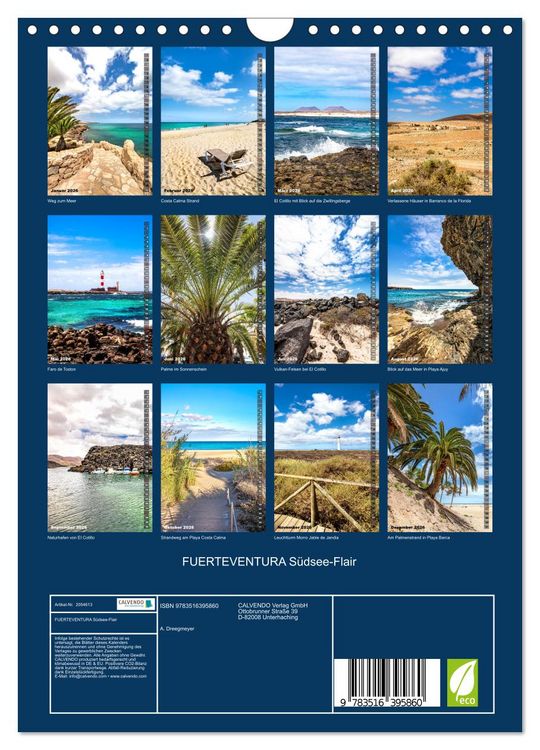 Produktbild: FUERTEVENTURA S&uuml;dsee-Flair (Wandkalender 2026 DIN A4 hoch), CALVENDO Monatskalender