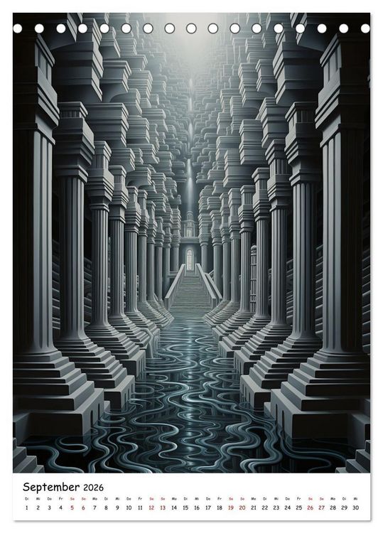 Produktbild: Abstrakte Illusionen (Tischkalender 2026 DIN A5 hoch), CALVENDO Monatskalender