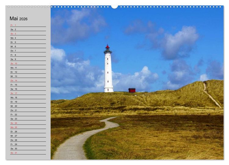 Produktbild: D&auml;nemark - Umgebung von Hvide Sande (hochwertiger Premium Wandkalender 2026 DIN A2 quer), Kunstdruck in Hochglanz