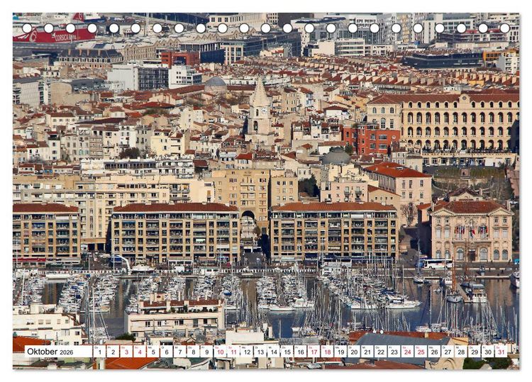 Produktbild: Marseille vom Frankfurter Taxifahrer Petrus Bodenstaff (Tischkalender 2026 DIN A5 quer), CALVENDO Monatskalender