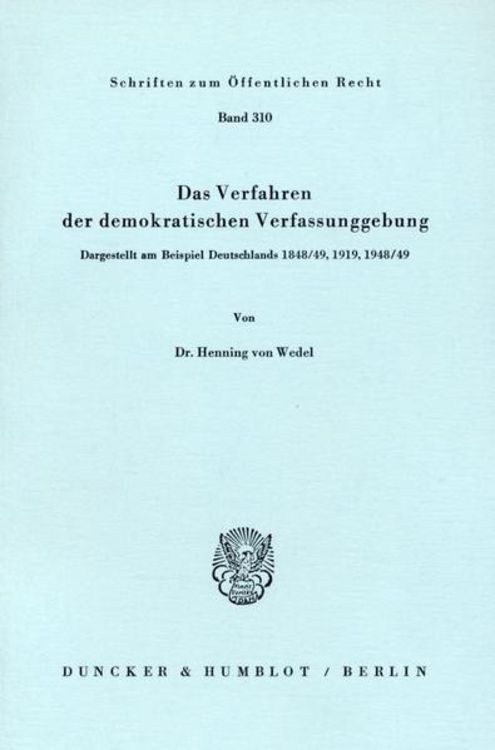 Produktbild: Das Verfahren der demokratischen Verfassunggebung.
