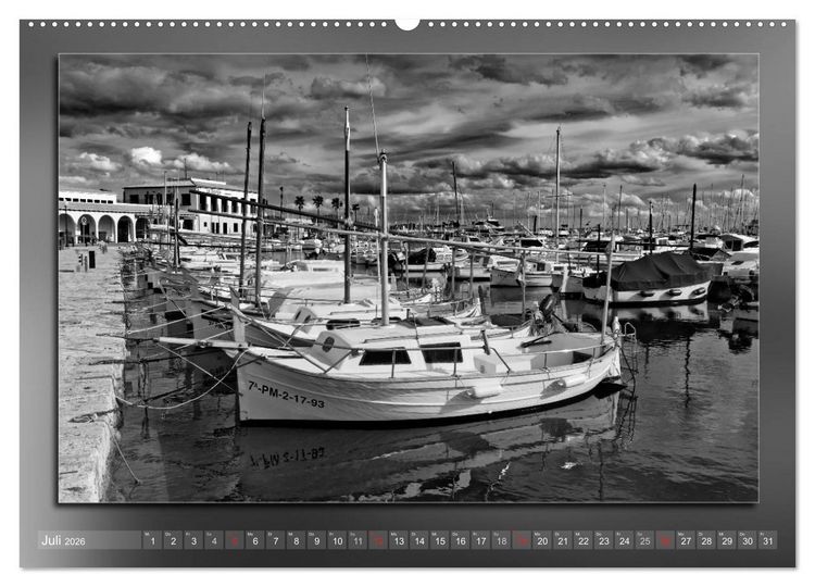 Produktbild: Mallorca Schwarz Wei&szlig; (Wandkalender 2026 DIN A2 quer), CALVENDO Monatskalender