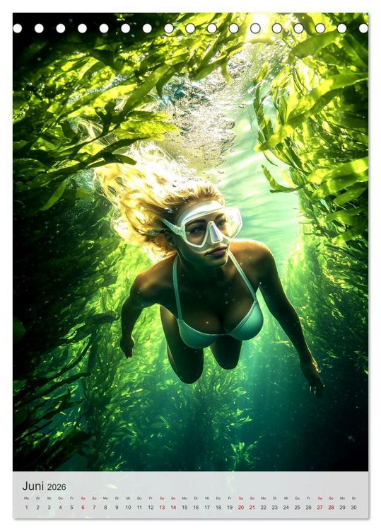 Produktbild: Diving Queens (Tischkalender 2026 DIN A5 hoch), CALVENDO Monatskalender