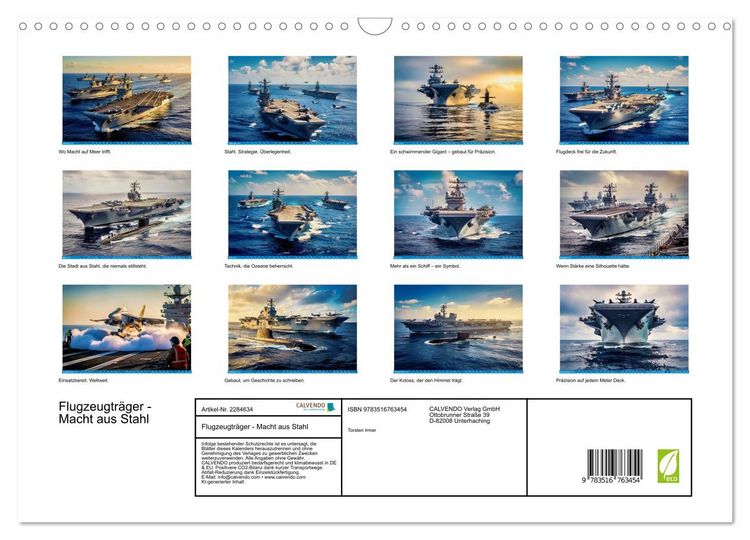 Produktbild: Flugzeugtr&auml;ger - Macht aus Stahl (Wandkalender 2027 DIN A3 quer), CALVENDO Monatskalender