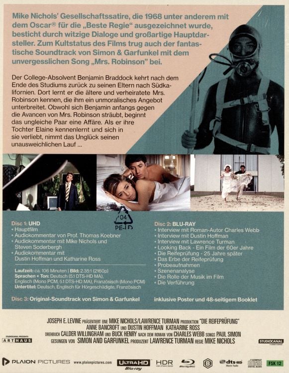 Produktbild: Die Reifepr&uuml;fung - Collector's Edition (4K Ultra HD+Blu-ray+CD)