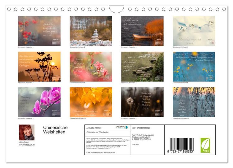 Produktbild: Chinesische Weisheiten (Wandkalender 2026 DIN A4 quer), CALVENDO Monatskalender