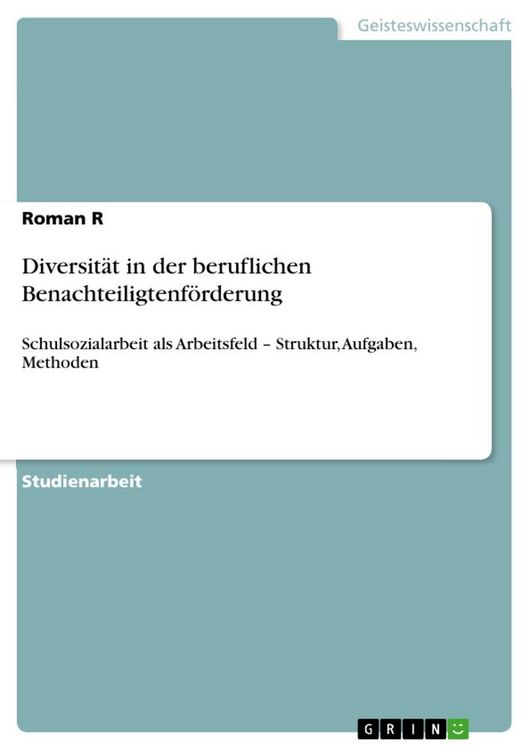 Produktbild: Diversit&auml;t in der beruflichen Benachteiligtenf&ouml;rderung