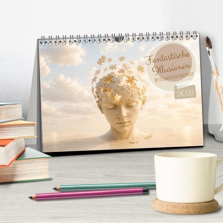 Produktbild: Fantastische Illusionen - Mystischer Kunstkalender (Tischkalender 2027 DIN A5 quer), CALVENDO Monatskalender