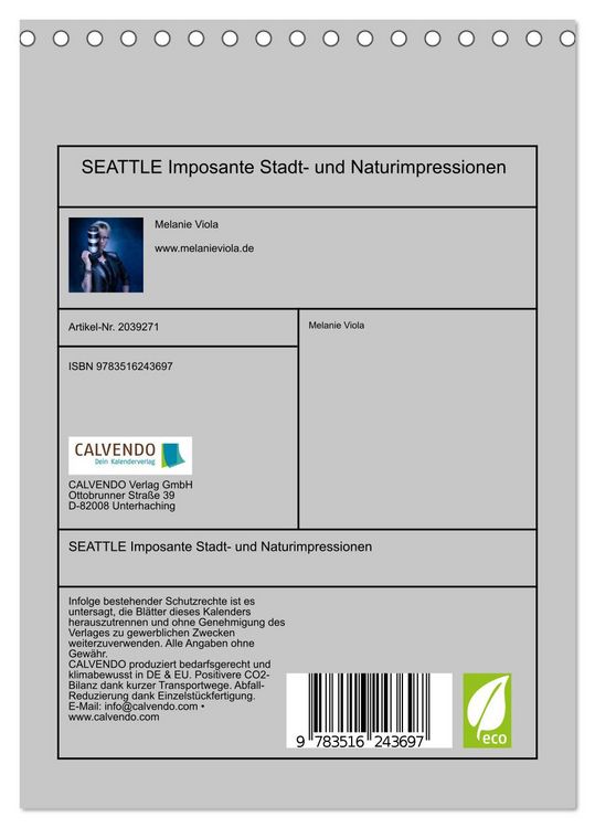 Produktbild: SEATTLE Imposante Stadt- und Naturimpressionen (Tischkalender 2026 DIN A5 hoch), CALVENDO Monatskalender