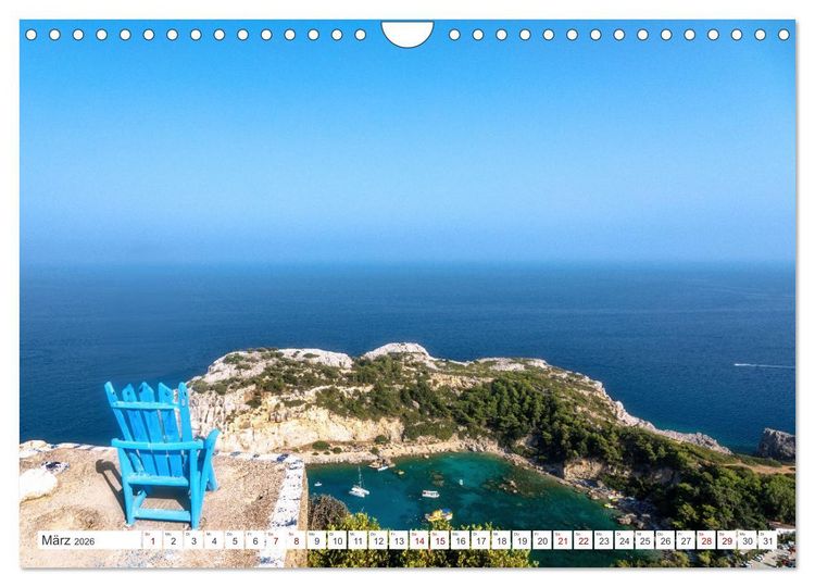 Produktbild: Rhodos und Symi, Perlen in der &Auml;gis (Wandkalender 2026 DIN A4 quer), CALVENDO Monatskalender