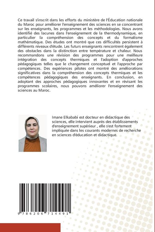Produktbild: Am&eacute;lioration de l'Enseignement de la Thermodynamique au Maroc