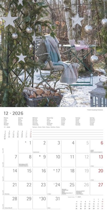 Produktbild: Gartendekor 2026 - Broschürenkalender 30x30 cm (30x60 geöffnet) - Kalender mit Platz für Notizen - Garten - Bildkalender - Gartenkalender