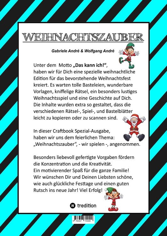 Produktbild: Craftbook - Zauberhafte Weihnachtsgeschichte - Malbuch - Bastelbuch - Spielebuch - Kreatives Zeichnen