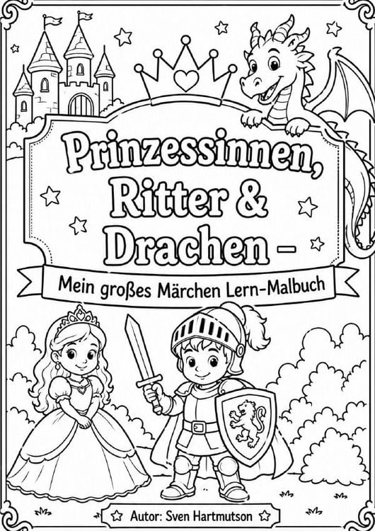 Produktbild: Prinzessinnen, Ritter &amp; Drachen &ndash; Mein gro&szlig;es M&auml;rchen Lern-Malbuch