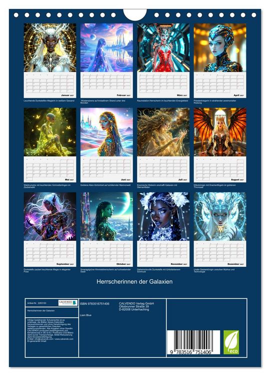 Produktbild: Herrscherinnen der Galaxien (Wandkalender 2027 DIN A4 hoch), CALVENDO Monatskalender