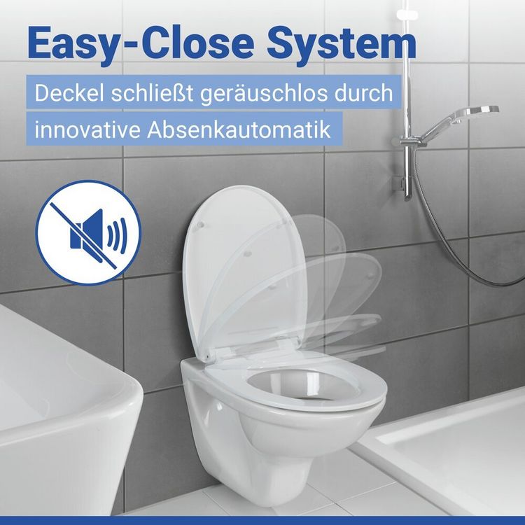 Produktbild: WC Sitz Mod. Tavola Wei&szlig;, stabiler Toilettensitz mit Absenkautomatik