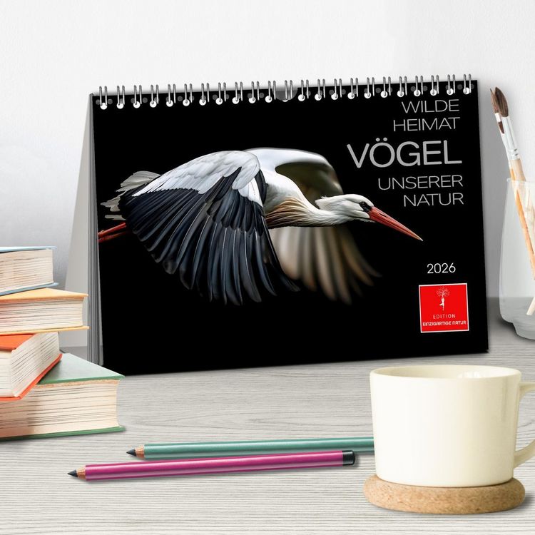 Produktbild: Wilde Heimat - V&ouml;gel unserer Natur (Tischkalender 2026 DIN A5 quer), CALVENDO Monatskalender