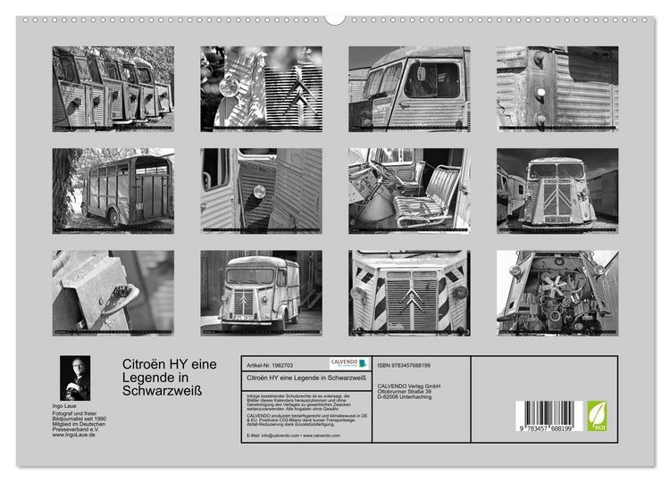 Produktbild: Citro&euml;n HY eine Legende in Schwarzwei&szlig; (hochwertiger Premium Wandkalender 2026 DIN A2 quer), Kunstdruck in Hochglanz